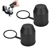 Colexy Cache Boule Attelage 2pcs Cache Boule Attelage pour Crochet de Remorque de Voiture Protège avec Anneau d'arrêt Protège Boule d'Attelage pour Contre l'abrasion Et La Saleté, Noir
