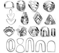 Colexy Ensemble de découpoirs en argile polymère, 39 pièces en acier inoxydable, pour la fabrication de bijoux en argile polymère, outils DIY pour décorations de biscuits, gâteaux et bijoux