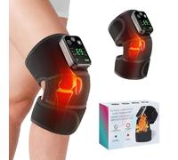Colexy Genouillère Chauffante Sans Fil Avec Vibration, Épaulière Chauffante, Masseur de Genoux Chauffant Avec Lumière Rouge, Genouillère Chauffante pour Épaule, Coude et Genou, 1 Pack, Noir Profond