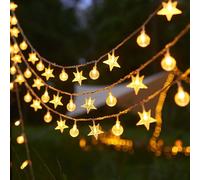 Colexy LED Guirlande Lumineuse Boule de Cristal, 6 m 40LED Guirlande Lumineuse à Piles Extérieure Intérieure, étanche, pour Noël, mariage, fête, jardin Décorative (Blanc Chaud)