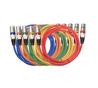 Colexy Lot de 5 Câbles XLR DMX à 3 Broches 5m - Connecteur Microphone Mâle vers Femelle pour Mixage, Système de Haut-Parleurs, Enregistrement