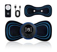 Colexy Mini Appareil de Massager de la Nnuque avec 2 Coussinets de Massage, 8 Modes, 19 Niveaux d’Intensité, Appareil de Massage Cervical Électrique Rechargeable pour Maison, Bureau et Voyage (Bleu)