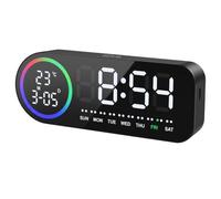Colexy Réveil Numérique LED, Horloge Numérique e Chevet avec Veilleuse | Réveil Électroniques avec Température, Date, Commande Tactile, Double Alarme, Snooze, Luminosité Réglable pour Chambre Bureau