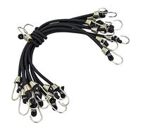 Colexy Tendeur Elastique avec Crochet, 10 Pcs 25cm Sangles de Rangement Robustes, Universels Robustes Tendeurs Sandow, Sangles de Tension Multifonction pour Vélos Et Tentes, Sangle à Bagage, Noir