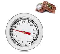 Colexy Thermomètre BBQ, Thermomètre de Gril Analogique Bimétallique en Acier Inoxydable 0-120°C, pour Mesure de la Température de la Griller, Fumoirs, Fours, Ø 52 x H 58mm, Accessoires de Gril