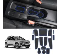 Coleya Tapis Anti-dérapants Compatible avec Dacia Sandero 3 Sandero Stepway 3 2021-2024, Dacia Sandero Tapis en Caoutchouc pour Accoudoir, Console Centrale, Porte-Gobelet, Rainure de Porte (Bleu)