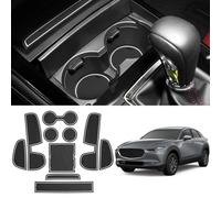 Coleya Tapis Anti-dérapants Compatible avec Mazda CX-30 2019-2024, Tapis en Caoutchouc pour Accoudoir, Console Centrale, Porte-Gobelet, Rainure de Porte, Mazda CX 30 Tapis Antidérapante (Blanc)
