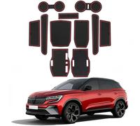 Coleya Tapis Anti-dérapants Compatible avec Renault Austral E-Tech Hybrid 2022-2024, Renault Austral Tapis en Caoutchouc pour Accoudoir, Console Centrale, Porte-Gobelet, Rainure de Porte (Rouge)