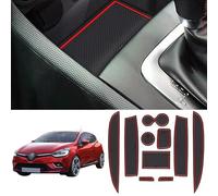 Coleya Tapis Anti-dérapants Compatible avec Renault Clio 4 2013-2019, Tapis en Caoutchouc pour Accoudoir, Console Centrale, Porte-Gobelet, Rainure de Porte, Clio 4 Tapis Antidérapante (Rouge)