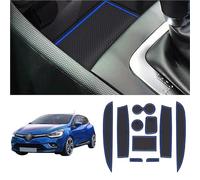 Coleya Tapis Anti-dérapants Compatible avec Renault Clio 4 2013-2019, Tapis en Caoutchouc pour Accoudoir, Console Centrale, Porte-Gobelet, Rainure de Porte, Clio 4 Tapis Antidérapante (Bleu)