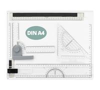 COLFULINE Planche À Dessin A4 Professionnelle A4 37,5 X 30 Cm, Table À Dessin Multifonctionnelle avec Règles en T/L Et Rapporteur, Base Antidérapante/Portable, pour La Peinture, La Calligraphie