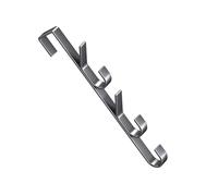 Colgador de puerta de metal inclinado para gabardinas. Barras de ala en un diseño moderno para la parte posterior de la puerta del baño. Tour de regreso. Ganchos de puertas multipropósito para toallas