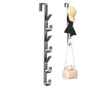 Colgador de puerta de metal inclinado para gabardinas. Barras de ala en un diseño moderno para la parte posterior de la puerta del baño. Tour de regreso. Ganchos de puertas multipropósito para toallas