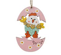 Colgante De Madera De Conejito De Pascua | Colgante Con Huevos De Pascua | Lindo Colgador De Madera De Conejo, Arte De Pared Primaveral Colorido Para Puerta De Entrada, Habitación De Niños, Sal