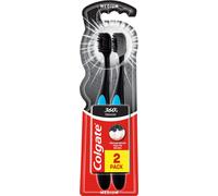 Colgate 360° Brosse à dents noire Medium Medium 2 pces