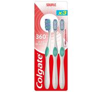 Colgate 360 - Brosses à dents MaxWhite souple - Lot de 3 brosses