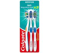 COLGATE - Brosse à dents 360 Deep Clean Medium - élimine les bactéries - les brins interdentaires nettoient entre les dents