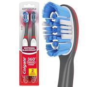 Colgate, 360 Optic White Sonic Lot de 2 brosses à dents vibrantes à piles souples
