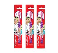 Colgate Barbie Lot de 3 brosses à dents pour enfants à partir de 5 ans, poils extra doux avec gratte-langue