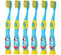 Colgate Bluey Lot de 6 brosses à dents pour enfants avec ventouse, pour enfants de 2 à 5 ans, extra douces (couleurs et personnages vert)
