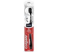 Colgate - Brosse à dents à charbon actif, à 360 ° - Moyenne - 1 pièce - Manuelle - Pour nettoyage des dents, de la langue, des joues et des gencives - Avec poils mi-durs