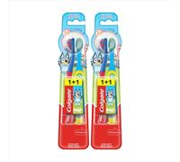 COLGATE - Brosse à dents Enfants Bluey 2-5 ans - Petite tête de brosse adaptée aux jeunes enfants - Brins extra souples pour un nettoyage en douceur - Ventouse amusante - Pack de 4 brosses