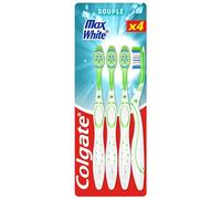 COLGATE - Brosses à dents Max White - Souple - Blancheur - aide à éliminer les taches -Lot de 4 brosses à dents