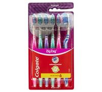 Colgate CP24503 - Brosse à dents Zig Zag - Nettoyage Interdentaire profond - 6 pièces - Multicolore