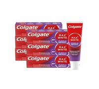 COLGATE - Dentifirice Max White Purple Reveal -Blanchiment dentaire| Révèle des dents plus blanches instantanément* | Dentifrice menthe au fluor | Haleine fraîche | 6 x 75 ml