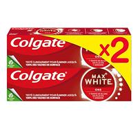 COLGATE - Dentifrice Blancheur Max White One - Testé Cliniquement pour Eliminer Jusqu'à 100% des Taches de Surface - Lot de 2 x 75 ml