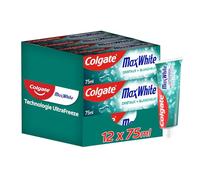 Colgate, Dentifrice Blanchissant Max White, Cristaux Fraîcheur, 12 x 75 ml
