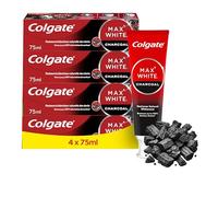 COLGATE - Dentifrice Blanchissant MAX WHITE - Dentifrice au Charbon Actif - 99 % d'ingrédients d'origine naturelle - COLGATE Lot de 4 x 75ml