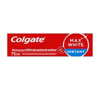 COLGATE - Max White Instant - Dentifrice Blancheur - Effet instantané - Technologie Azurants Optiques - Doux pour l'émail - 75ml
