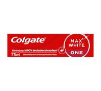 COLGATE - Max White One - Dentifrice Blancheur avec Accélérateurs de Blancheur - Élimine jusqu'à 100% des taches de surface - Bouclier anti-tâches - Tube de 75ml