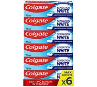 Colgate Dentifrice blanchissant sensible 6 x 75 ml (livraison en 48 heures), dentifrice pour dents blanches, dentifrice blanchissant, blanchiment des dents sensibles, formule douce