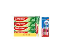 Colgate - Dentifrice Chlorophyle - 4x75ml + 4 Brosses à dents Souple