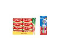 Colgate - Dentifrice Chlorophyle - 8x75ml + 4 Brosses à dents Souple