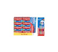 Colgate - Dentifrice Max Fresh - 8x75ml + 4 Brosses à dents Souple