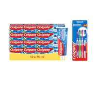 Colgate - Dentifrice Max Fresh - Lot de 12x75ml - Brosses à dent Medium - Lot de 4
