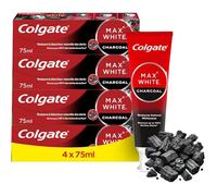 Colgate Dentifrice Blanchissant Max White – Charbon actif – 99% d'origine naturelle – Lot 4×75 ml