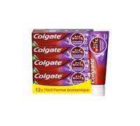 Colgate - Dentifrice Max White Purple Reveal - Blanchiment - Dents plus blanches instantanément - Menthe - Fluor - 75ml - Lot de 12