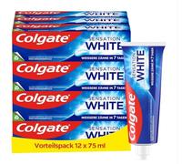 Colgate Dentifrice Sensation White 12 x 75 ml - Enlève les Taches de Surface en Préservant l'Émail - Blanchiment Pour des Dents Blanches Durables