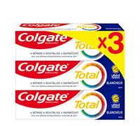 Colgate - Dentifrice Total Blancheur, Élimine La Plaque Dentaire Et Les Tâches À Surface Des Dents 12H De Protection Sur Dents, Langue, Gencives 75 Ml Lot 3 , (Lot 3)