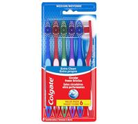 Colgate Extra Clean Lot de 6 brosses à dents Tête entière Taille M Multicolor