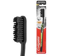 Colgate Lot de 12 brosses à dents au charbon actif moyen pour adultes | Double action avec poils en V et nettoyage de la langue | Brosse à dents manuelle blanchissante douce et efficace