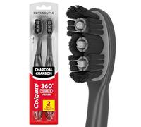 Colgate Lot de 2 brosses à dents électriques jetables avec 1 pile AAA incluse, nettoyage de la bouche entière, noir