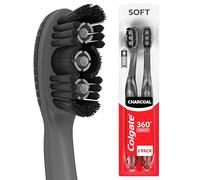 Colgate Lot de 2 brosses à dents électriques jetables avec 1 pile AAA incluse, nettoyage de la bouche entière, noir