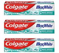 Colgate Lot de 3 dentifrices Max White with White Crystals de 100 ml chacun