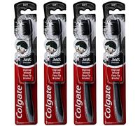 Colgate Lot de 6 brosses à dents infusées au charbon de bois 360 - Poils doux (les couleurs peuvent varier)