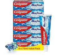 COLGATE - Max Fresh Cristaux Fraîcheur Menthe - Sensation fraîcheur +10x plus longue -Haleine fraîche- Aux cristaux de menthe - 6 X 75ml